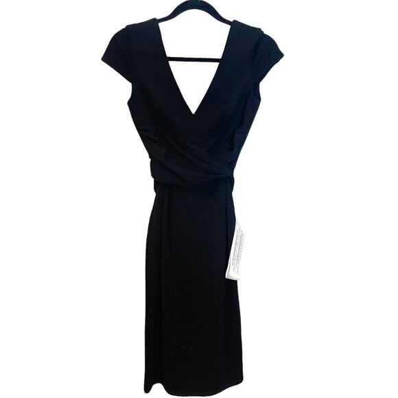 Dress The Population Dana Black Deep V-Neck Sheath Dress Size S NWT - Picture 8 of 9
